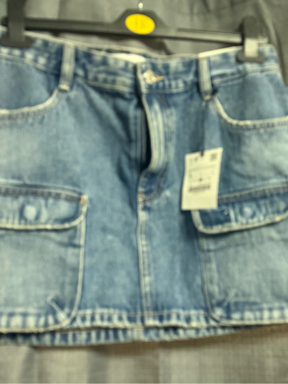 Zara  women skirt Light Blue Denim Jeans with Cargo Pockets